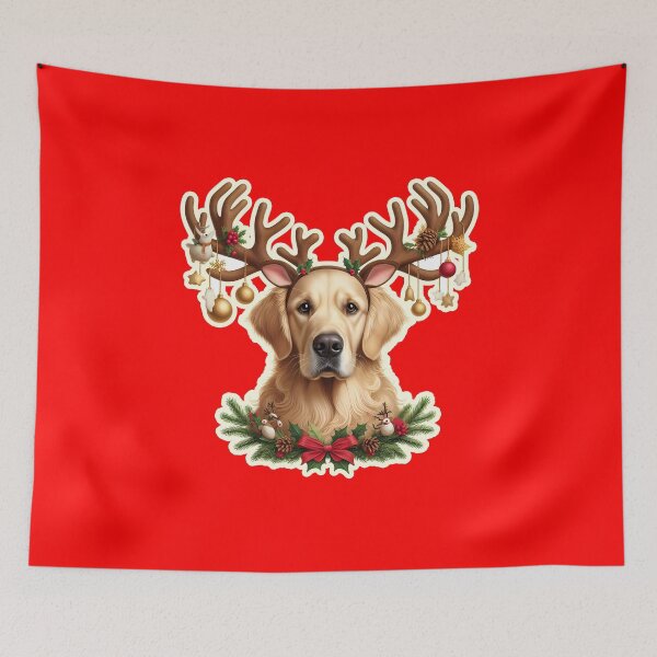 Item preview, Golden retriver, Goldie Christmas reindeer, gift designed and sold by ThisDress.