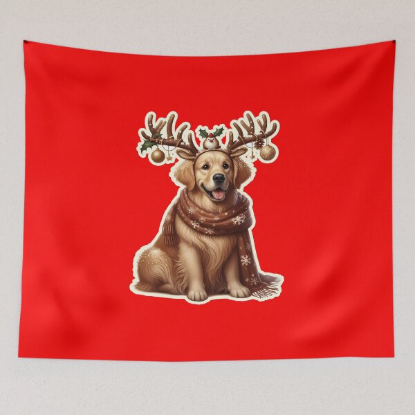 Item preview, Golden retriver, Goldie Christmas reindeer, gift designed and sold by ThisDress.