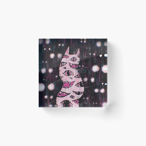Item preview, Creepy Cat With Eyes On Dark Background designed and sold by Julia Sol.