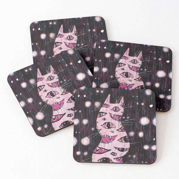 Item preview, Creepy Cat With Eyes On Dark Background designed and sold by Julia Sol.