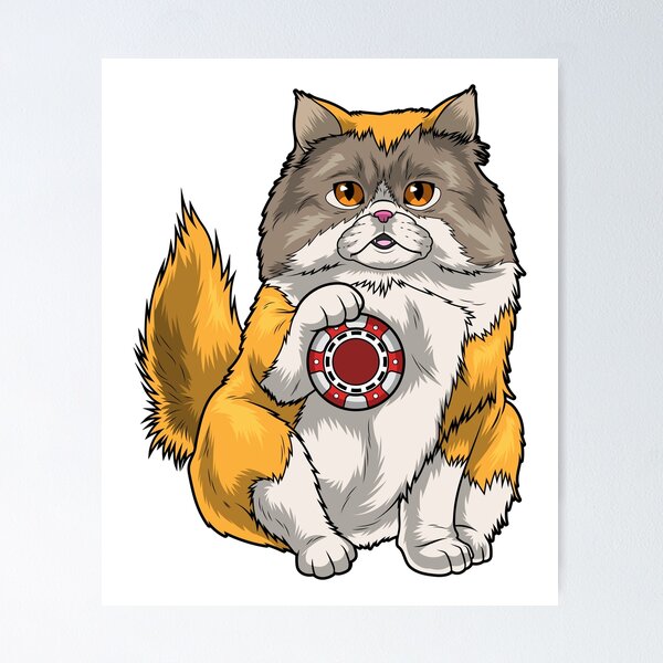 Item preview, Persian cat Poker Poker chips designed and sold by Snabdesign84.
