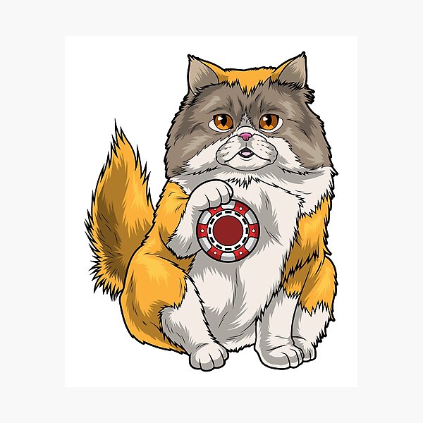 Item preview, Persian cat Poker Poker chips designed and sold by Snabdesign84.