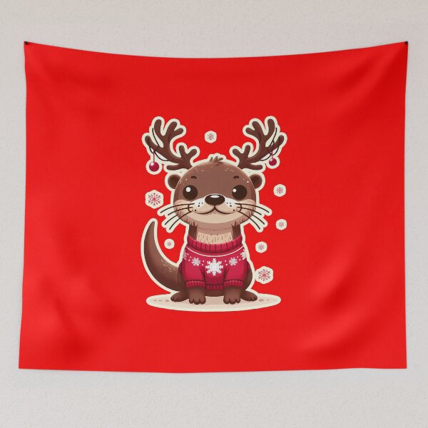 Item preview, Otter Christmas reindeer, gift designed and sold by ThisDress.