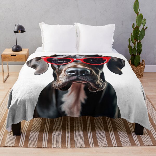 Item preview, Funny cool Great Dane dog wearing a heart shape sunglasses designed and sold by LazyOwlStore.