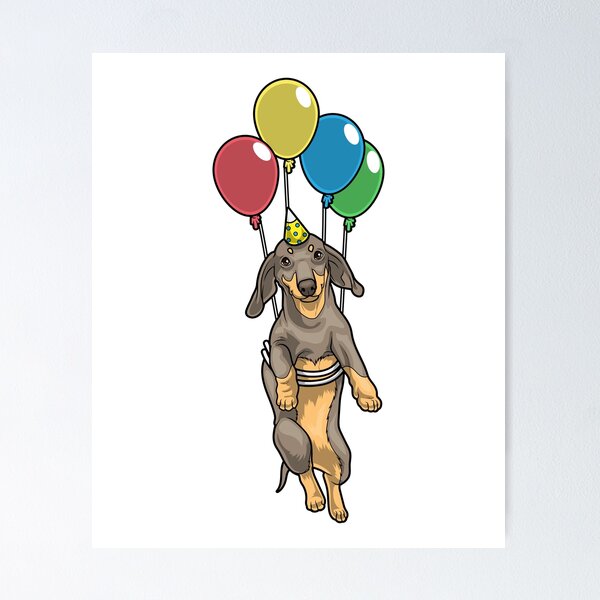 Item preview, Dachshund Birthday Ballons designed and sold by Snabdesign84.