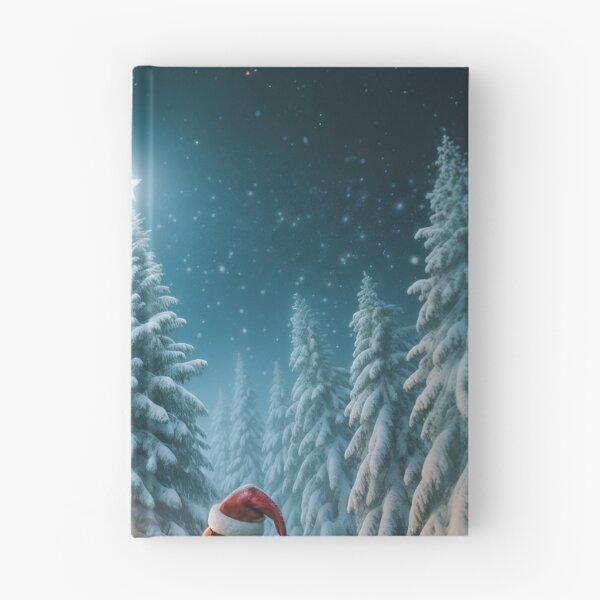Item preview, elephant and dog sitting in the forest looking at Christmas tree, greeting card designed and sold by Mike Kiev art.