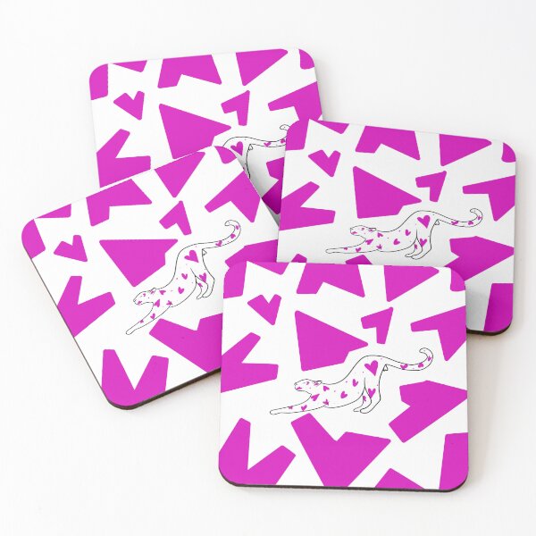 Item preview, Leopard in a pink heart.Leopard sipping. A leopard doing yoga in a pink heart  designed and sold by Valeripva.