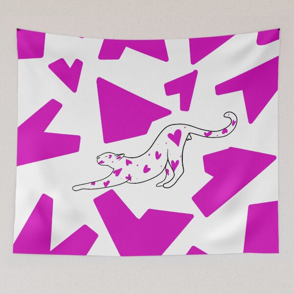 Item preview, Leopard in a pink heart.Leopard sipping. A leopard doing yoga in a pink heart  designed and sold by Valeripva.