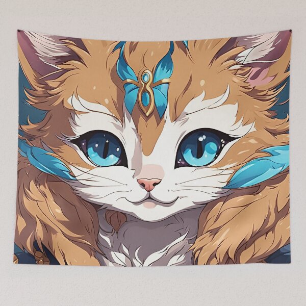 Item preview, Cute Blue eyed Cat Anime  designed and sold by Juana-.