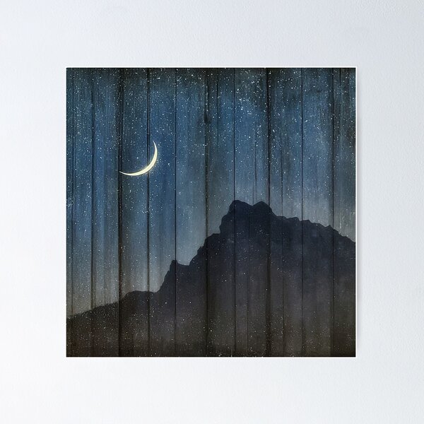 Item preview, Crescent Night Over Mountains ?⛰️ designed and sold by CanvasWhimsy.