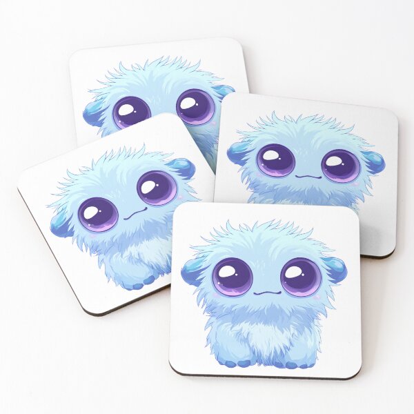 Item preview, Cute Blue Monster with Big Eyes designed and sold by NicolasGlowArt.