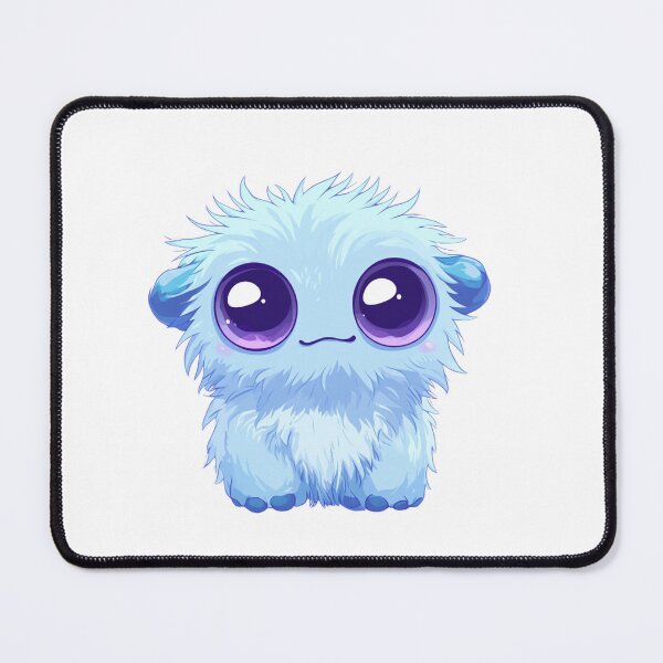 Item preview, Cute Blue Monster with Big Eyes designed and sold by NicolasGlowArt.
