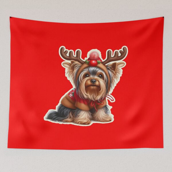 Item preview, Yorkshire Terrier, Yorkie Christmas reindeer, gift designed and sold by ThisDress.