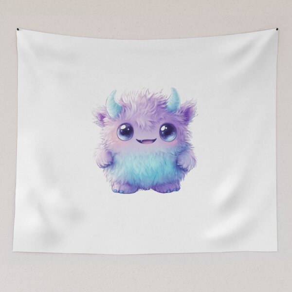 Item preview, Cute Monster with Horns designed and sold by NicolasGlowArt.