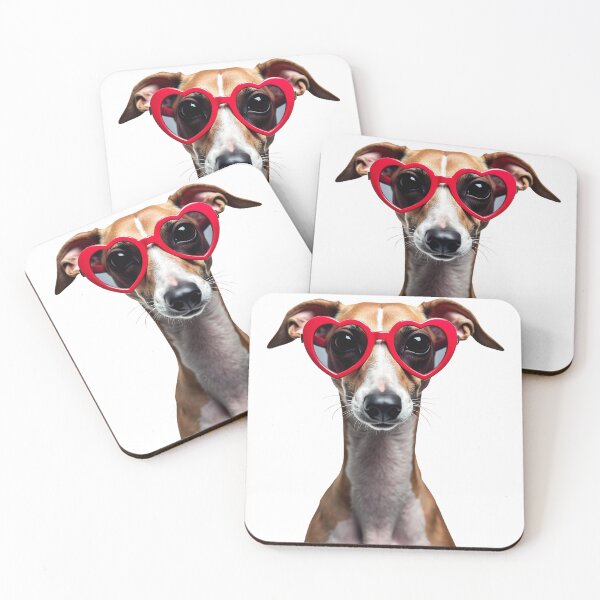 Item preview, Funny cool Italian Greyhound dog wearing a heart shape sunglasses designed and sold by LazyOwlStore.