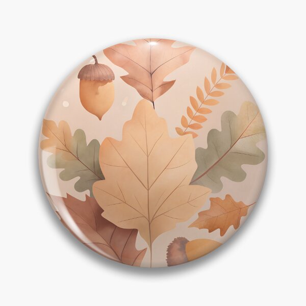 Item preview,  Autumn print with leaves, on an orange background, sticker, background, collage designed and sold by Yunasak.
