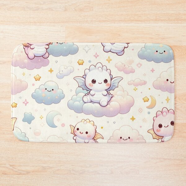 Item preview, Kawaii Baby Dragons Playing in the Clouds with Twinkling Stars and Moons designed and sold by TeslaSt0re.