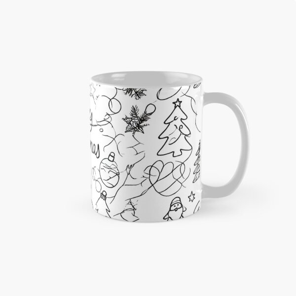 Item preview, One line Christmas Pen Drawing Minimalist Aesthetics 2024 Trend designed and sold by The Art of Kkatarynka.