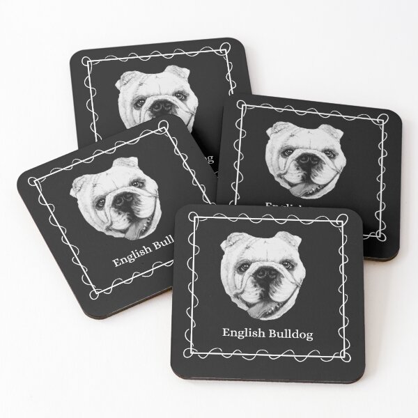Item preview, English Bulldog painting in black and white designed and sold by Jennifer Morcom.
