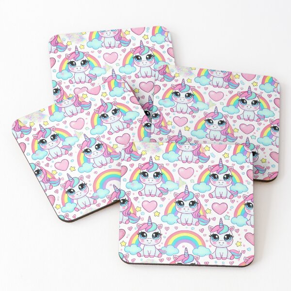 Item preview, Magical Unicorns with Rainbows and Hearts in a Whimsical Fantasy World designed and sold by TeslaSt0re.