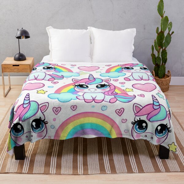 Item preview, Magical Unicorns with Rainbows and Hearts in a Whimsical Fantasy World designed and sold by TeslaSt0re.