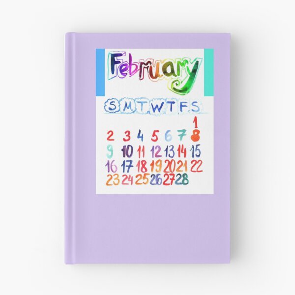 Item preview, February 2025 cute hand drawing lettering calendar | Watercolor artistic handmade handlettering painting calendar  designed and sold by lausn.