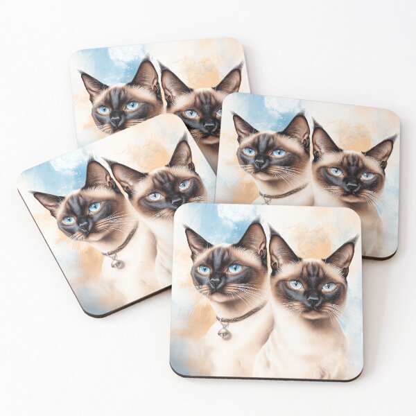 Item preview, Two Siamese Cats designed and sold by PetsArt.