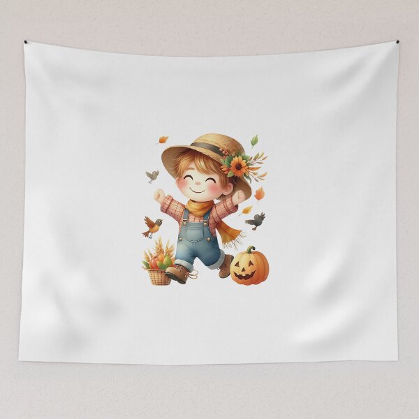 Item preview, Happy Cute Boy Scarecrow Harvest Fall Fun Clipart | High-Quality PNG 3000x3000px, 300 DPI | Adorable Autumn Art for Craft Projects designed and sold by angieart68.