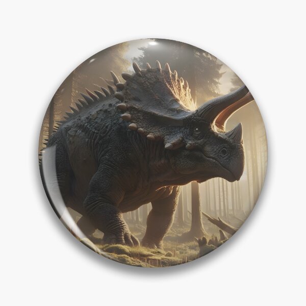 Item preview, Mighty Triceratops in a Majestic Forest at Dawn designed and sold by CitrineLinker.
