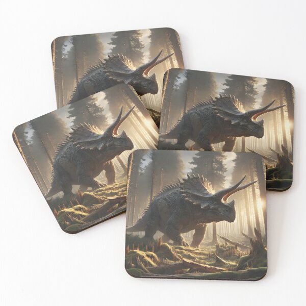 Item preview, Mighty Triceratops in a Majestic Forest at Dawn designed and sold by CitrineLinker.