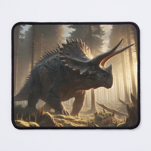 Item preview, Mighty Triceratops in a Majestic Forest at Dawn designed and sold by CitrineLinker.