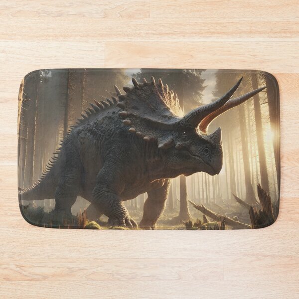 Item preview, Mighty Triceratops in a Majestic Forest at Dawn designed and sold by CitrineLinker.