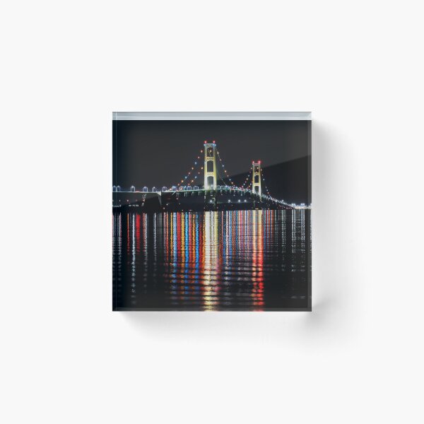 Item preview, Mackinac Bridge Night Reflections designed and sold by WOTWPhotography.