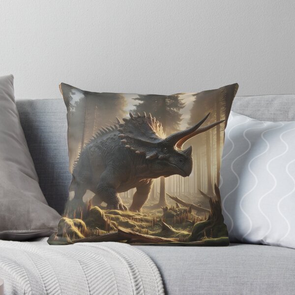 Item preview, Mighty Triceratops in a Majestic Forest at Dawn designed and sold by CitrineLinker.