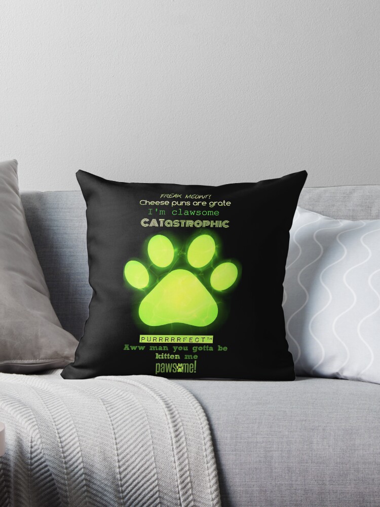 Miraculous Ladybug Chat Noir Funny Cat Puns Throw Pillow By Nikkihatsune