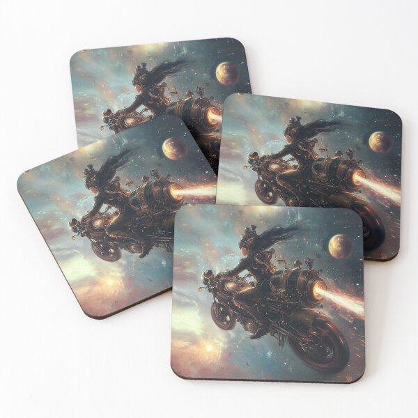 Item preview, Tank Girl on a Steam Punk Motorcycle in Space #2 designed and sold by Neonlolly.