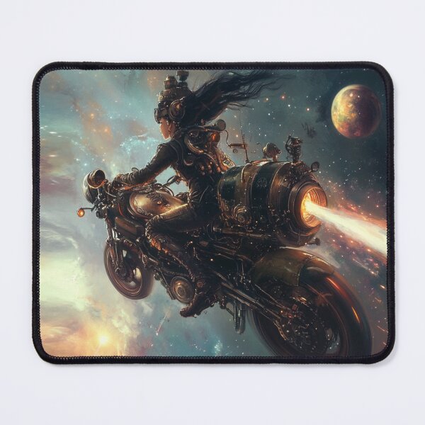 Item preview, Tank Girl on a Steam Punk Motorcycle in Space #2 designed and sold by Neonlolly.