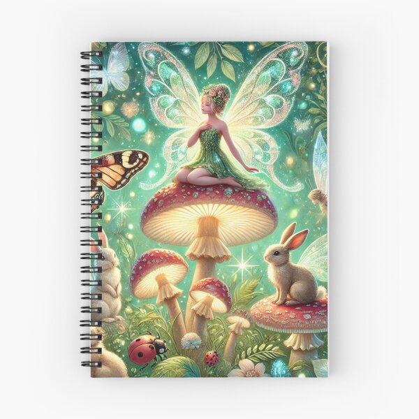 Item preview, Magical Fairies on Glowing Mushrooms in a Sparkling Fantasy Forest designed and sold by TeslaSt0re.