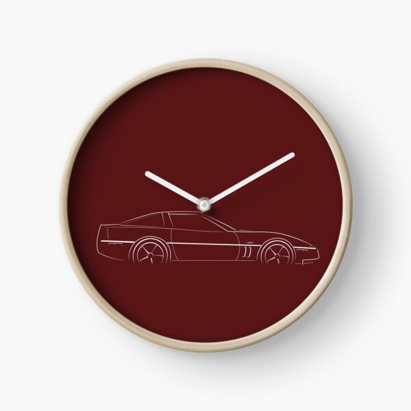 Chevy C4 Corvette ZR-1 - profile stencil, white Clock
