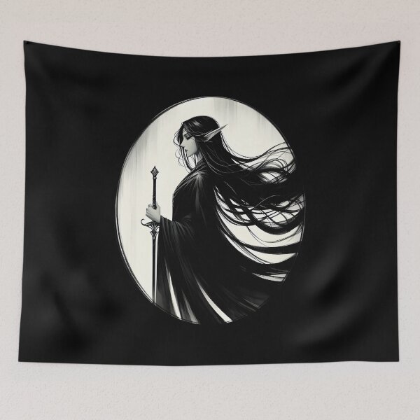 Item preview, Dark Elven Warrior with Flowing Hair designed and sold by pumsquare.