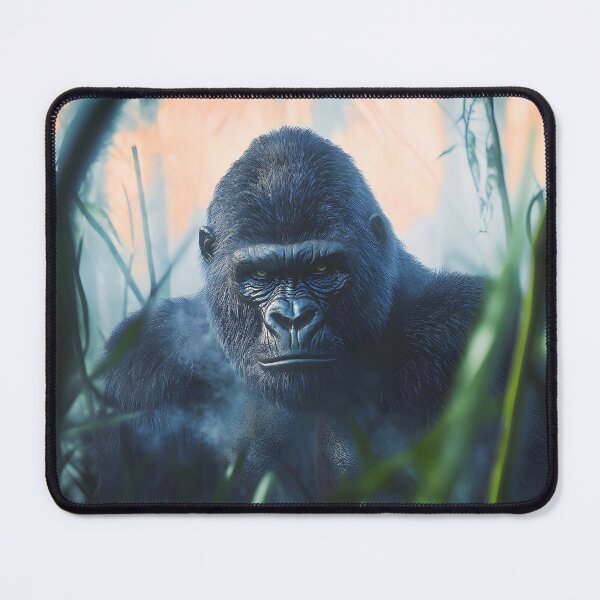 Item preview, Gorilla in misty jungle at sunrise - Wildlife photo designed and sold by TheArtistOf2022.