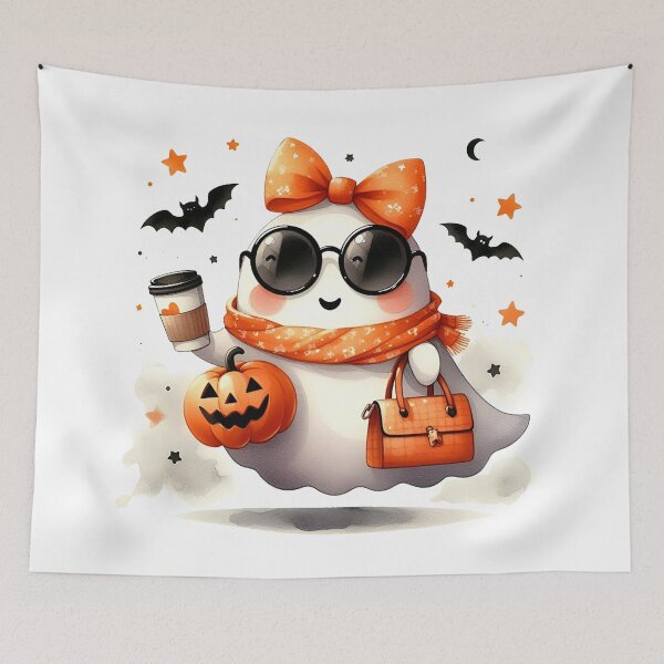 Item preview, Halloween Ghost with Coffee designed and sold by RebeccaRe.