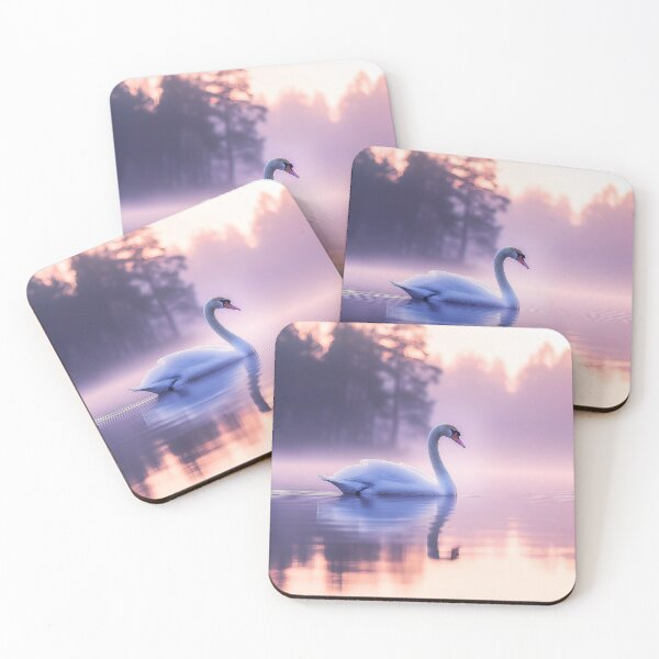 Item preview, White swan in lake at sunrise 2 designed and sold by TheArtistOf2022.