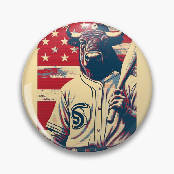 Artikelvorschau, Bison Baseball-Spieler amerikanische Flagge entworfen und verkauft von TrueArtsStore.