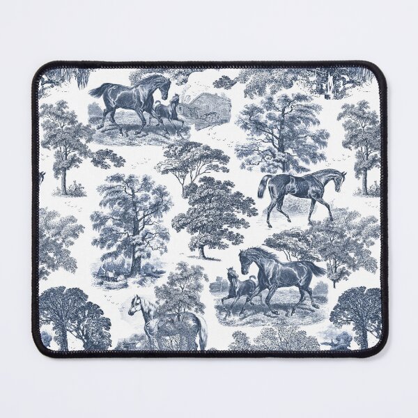 Item preview, Elegant Vintage Chic Blue Horse Toile Pattern designed and sold by tanjica.