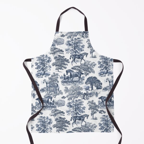 Artikelvorschau, Elegantes Vintage-Chic-Toile-Muster mit blauem Pferd entworfen und verkauft von tanjica.