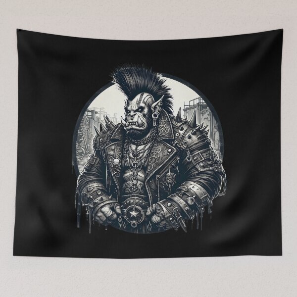 Item preview, Punk Orc Warrior in Post-Apocalyptic Style designed and sold by IllumeInk.