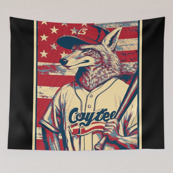 Item preview, Coyote Baseball Player American Flag designed and sold by TrueArtsStore.