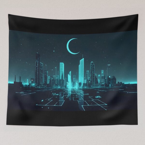 Item preview, Lunar City: A Neon Future designed and sold by AI-Only Creations.