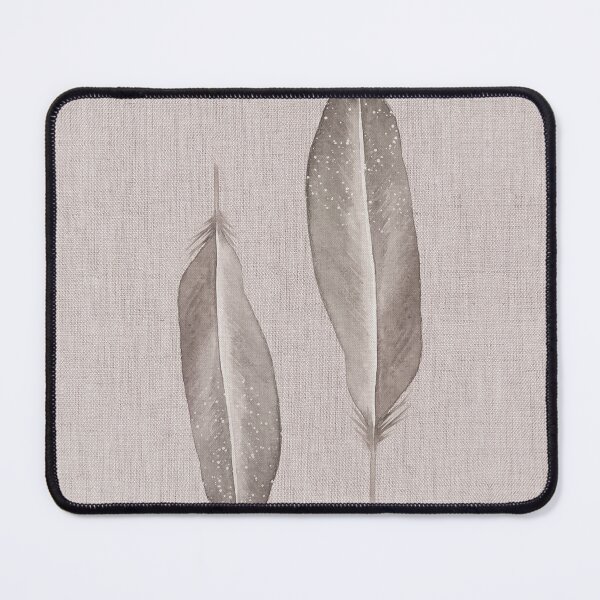 Item preview, Beige boho feathers watercolor painting on linen designed and sold by Bloomery Decor.